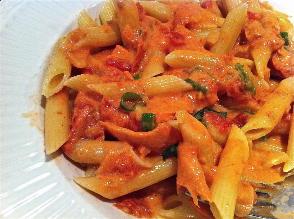 Penne Pasta with Vodka and Salmon