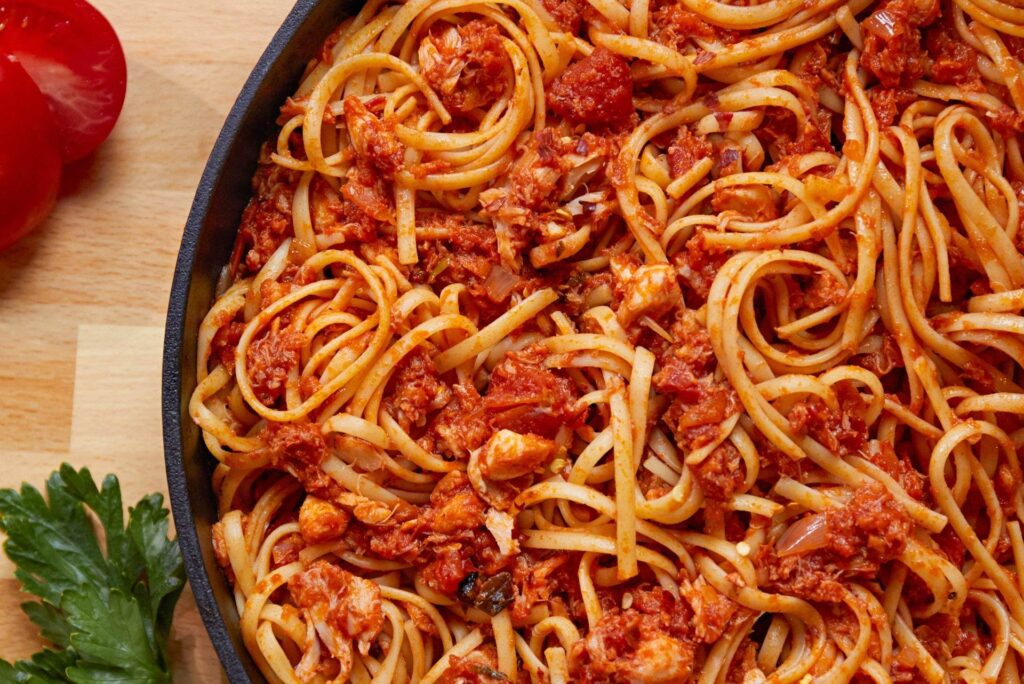 Lump crab red pasta sauce