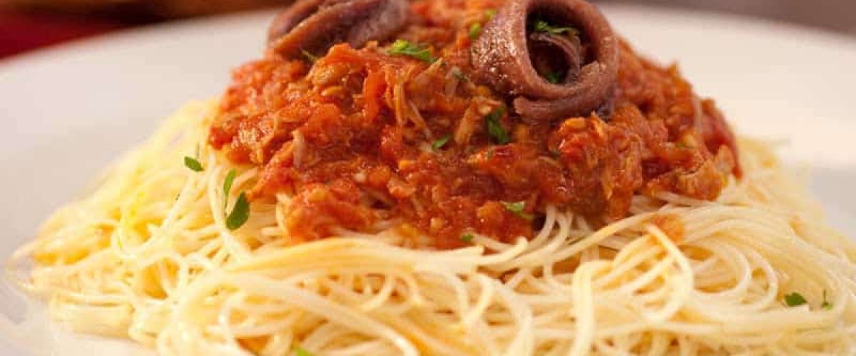 Capellini with Tuna and Anchovy Sauce